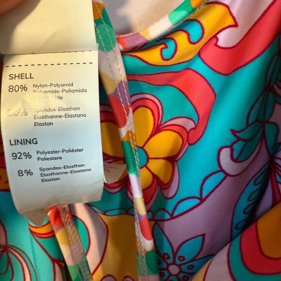 Cupshe One Piece Swimsuit Womens‎ Large Floral Colorful Bohemian Artsy NEW - Picture 12 of 13